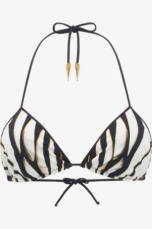 Roberto Cavalli Ray Of Gold Print Bikini Top - Female Maillots De Bain Xs