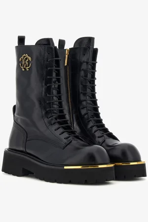 Roberto Cavalli Combat Boot With Rc Logo - Female Chaussures 37