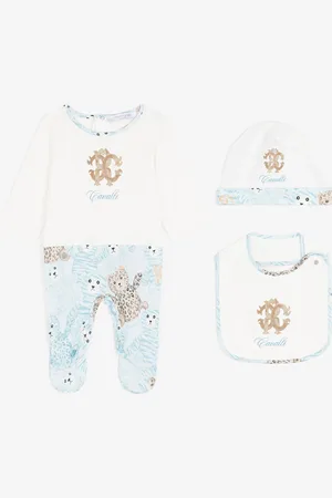 Roberto Cavalli Ensemble Grenouillère En Coton À Motif Rc Monogram - Prêt-à-porter 01m