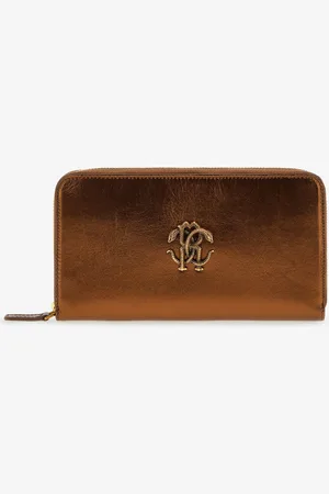 Roberto Cavalli Wallet With Monogram Rc And Zip - Female Petits Articles En Cuir Unica