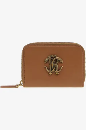Roberto Cavalli Small Wallet With Monogram Rc And Zip - Female Petits Articles En Cuir Unica