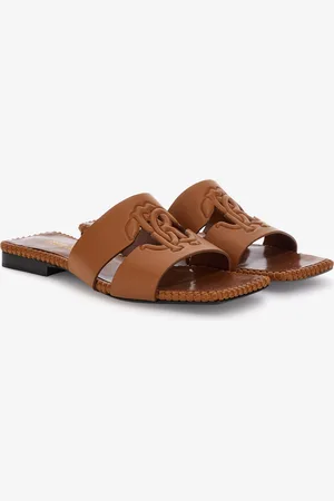 Roberto Cavalli Flat Sandals With Rc Logo - Female Sandales 36