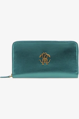 Roberto Cavalli Wallet With Monogram Rc And Zip - Female Petits Articles En Cuir Unica