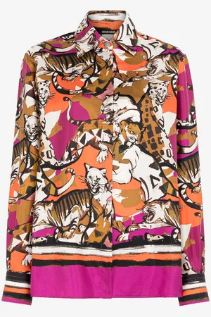 Roberto Cavalli Wild Cat Silk Shirt - Female Blouses Et Tops 38