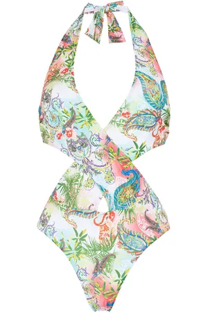 Roberto Cavalli Botanical-print Cut-out Swimsuit - Female Maillots De Bain Xs