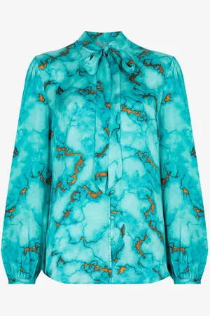 Roberto Cavalli Marble Silk Shirt - Female Blouses Et Tops 38