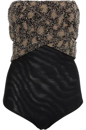 Roberto Cavalli Bead-embellished Wrap-effect Bodysuit - Female Prêt-à-porter 38