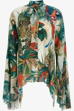 Roberto Cavalli Chemise Imprimé Jungle Manches Évasées - Female Blouses Et Tops 42