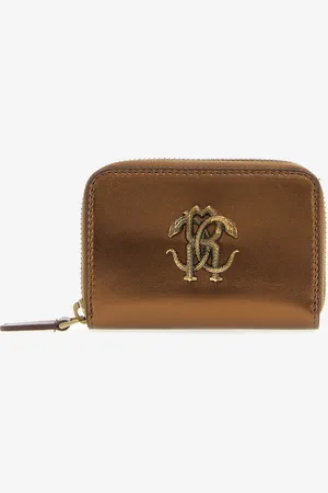 Roberto Cavalli Small Wallet With Monogram Rc And Zip - Female Petits Articles En Cuir Unica