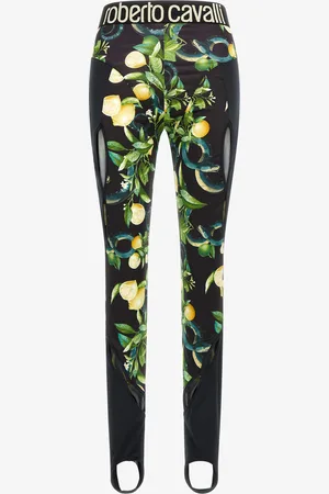 Roberto Cavalli Leggings Lemon Print - Female Pantalons Et Shorts Xxs