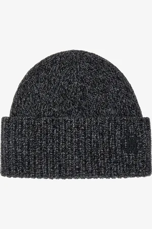 Roberto Cavalli Bonnet Gris En Mélange De Laine Et Cachemire Avec Monogram Rc - Chapeaux Et Gants Unica
