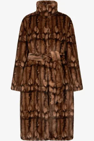 Roberto Cavalli Manteau Long À Effet Fourrure Et Col Montant - Female Prêt-à-porter 42