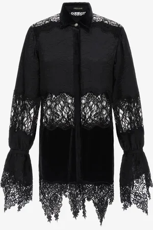 Roberto Cavalli Chemise Avec Inserts En Dentelle - Female Blouses Et Tops 38