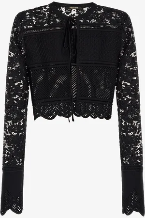 Roberto Cavalli Cardigan En Dentelle À Nouer Devant - Female Tricots Xs