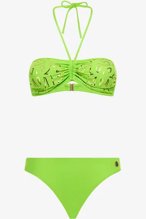 Roberto Cavalli Bikini Vert Logo Monogram Rc - Female Maillots De Bain Xs