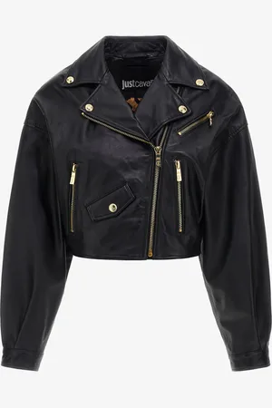 Roberto Cavalli Just Cavalli Leather Bomber Jacket - Female Manteaux Et Vestes 40