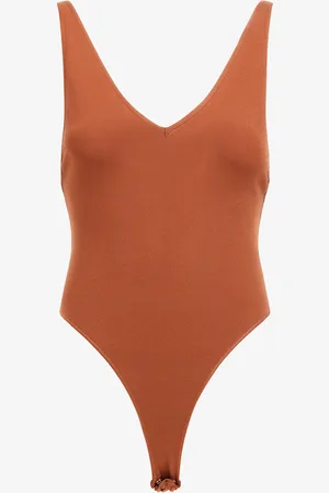 Roberto Cavalli Body Rouille À Col V - Female Blouses Et Tops Xs