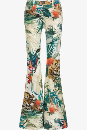 Roberto Cavalli Jean Évasé Imprimé Jungle - Female Pantalons Et Shorts 38