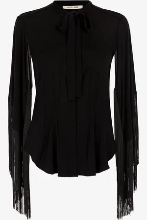 Roberto Cavalli Chemise À Franges Et Lavallière - Female Blouses Et Tops 40