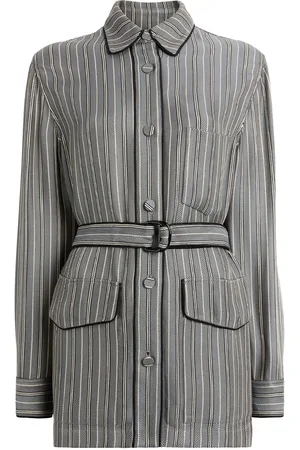 Roberto Cavalli Striped Belted Shirt - Female Manteaux Et Vestes 40