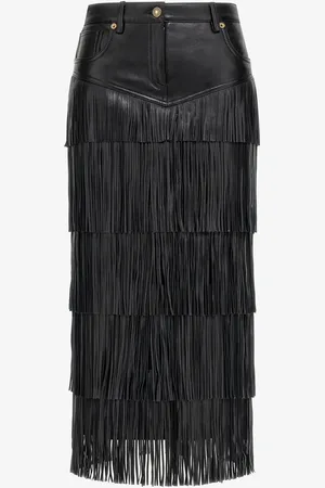 Roberto Cavalli Jupe Mi-longue Franges - Female Jupes 38