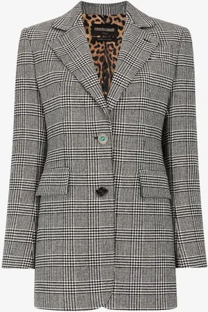Roberto Cavalli Blazer À Boutonnage Simple Et Motif Pied-de-poule - Female Blazer 48