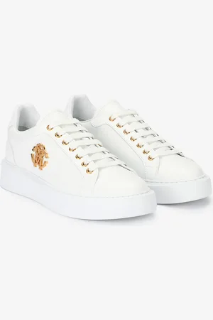 Roberto Cavalli White Logo Sneaker - Male Baskets 35