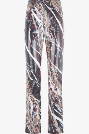 Roberto Cavalli Skinny Trousers With Marble Print - Female Pantalons Et Shorts 40