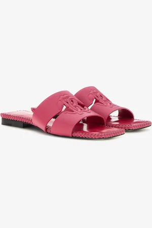 Roberto Cavalli Flat Sandals With Rc Logo - Female Sandales 36