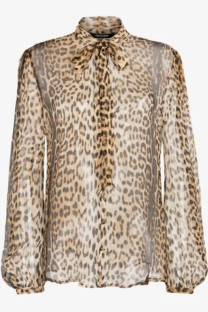 Roberto Cavalli Chemise En Soie À Imprimé Léopard - Female Blouses Et Tops 38