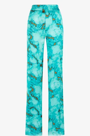 Roberto Cavalli Pantalon Droit À Imprimé Marbre - Female Pantalons Et Shorts 40
