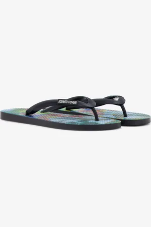 Roberto Cavalli Hawaii Print Rubber Flip-flops - Male Sandales Et Claquettes 41