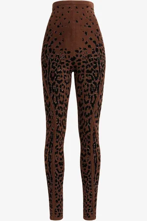 Roberto Cavalli Legging À Motif Jacquard Léopard - Female Pantalons Et Shorts 40