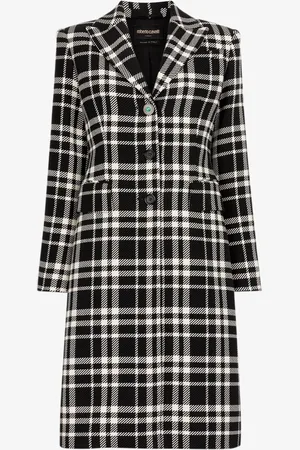 Roberto Cavalli Manteau À Boutonnage Simple À Carreaux - Female Prêt-à-porter 38