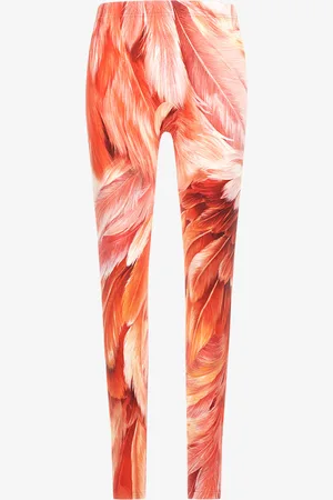 Roberto Cavalli Plumage Print Leggings - Female Pantalons Et Shorts 40