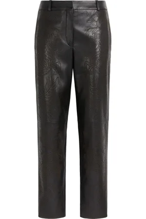 Roberto Cavalli Pantalon Cuir Hybrid Animals Au Laser - Female Pantalons 40