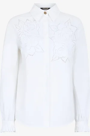 Roberto Cavalli Chemise Avec Motif Roses Ajouré - Female Blouses Et Tops 38
