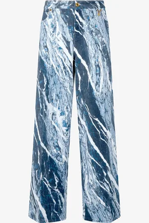 Roberto Cavalli Pantalon Palazzo Marble - Female Denim 38