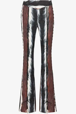 Roberto Cavalli Pantalon À Lacets Et Imprimé Animalier - Female Pantalons 44