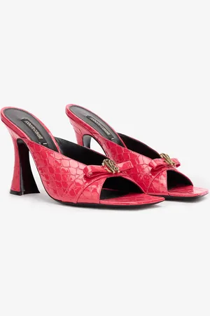 Roberto Cavalli Mules Façon Croco Avec Monogramme Mirror Snake - Female Mules 37