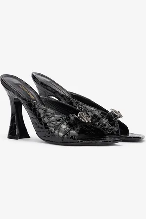 Roberto Cavalli Mules En Cuir Avec Monogramme Mirror Snake - Female Mules 37