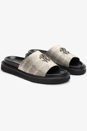 Roberto Cavalli Claquettes À Imprimé Cobra Et Monogramme Mirror Snake - Male Sandales Et Claquettes 43