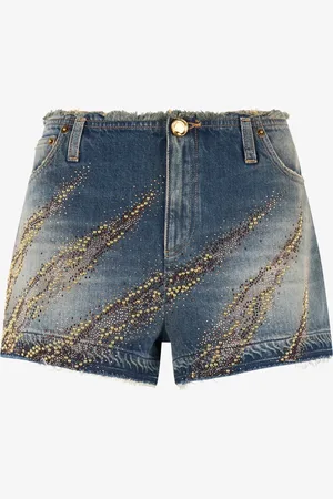 Roberto Cavalli Short Avec Motif Zebra En Clous Et Strass - Female Denim 38