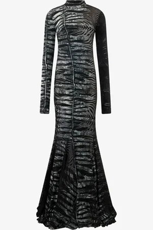 Roberto Cavalli Robe Longue Vaporeuse Avec Motif Zebra - Female Robes 40