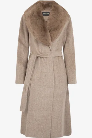 Roberto Cavalli Manteau Marron En Laine Et Cachemire - Female Prêt-à-porter 44