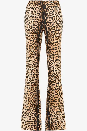 Roberto Cavalli Pantalon Évasé À Imprimé Léopard - Female Pantalons Et Shorts 48