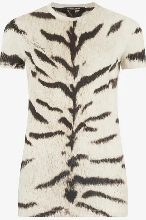 Roberto Cavalli T-shirt Pour Femme Avec Imprimé Tigresse Blanche Ogat X - Female T-shirt Xs