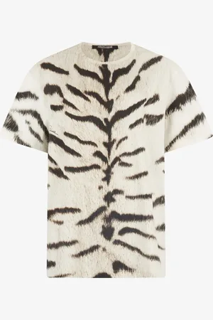 Roberto Cavalli T-shirt Oversize Pour Femme Avec Imprimé Tigresse Blanche Ogat X - Female T-shirt Xs