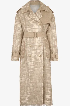 Roberto Cavalli Trench Grid Ceinturé - Female Manteaux Et Vestes 40