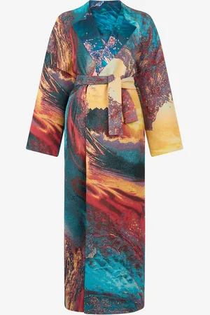Roberto Cavalli Manteau Imprimé Itaca Avec Ceinture - Female Manteaux Et Vestes 38